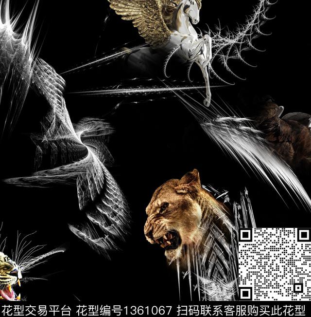 动物秋冬华亿平台数码印花华亿平台下载（图片编号: 1361067） - 瓦栏（Walan）