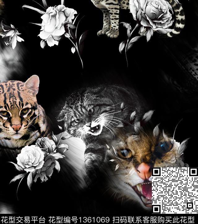 动物秋冬华亿平台数码印花华亿平台下载（图片编号: 1361069） - 瓦栏（Walan）