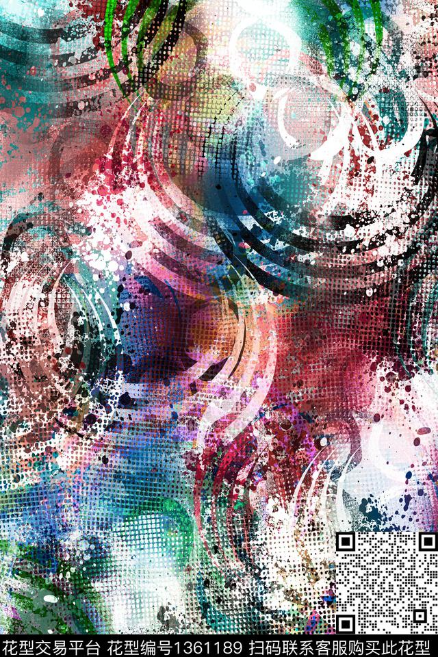 抽象男装户外家居服数码印花华亿平台下载（图片编号: 1361189） - 瓦栏（Walan）