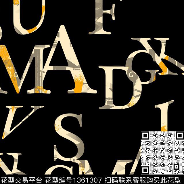 几何字母纸印花传统印花华亿平台下载（图片编号: 1361307） - 瓦栏（Walan）