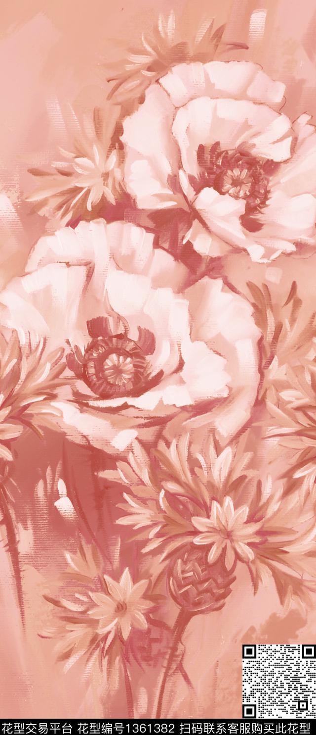 荷花虞美人鹿数码印花华亿平台下载（图片编号: 1361382） - 瓦栏（Walan）