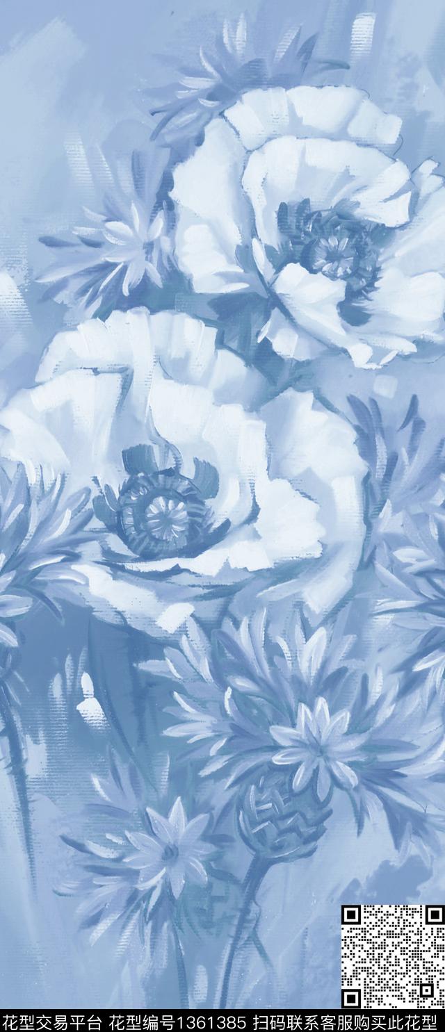 荷花虞美人鹿数码印花华亿平台下载（图片编号: 1361385） - 瓦栏（Walan）