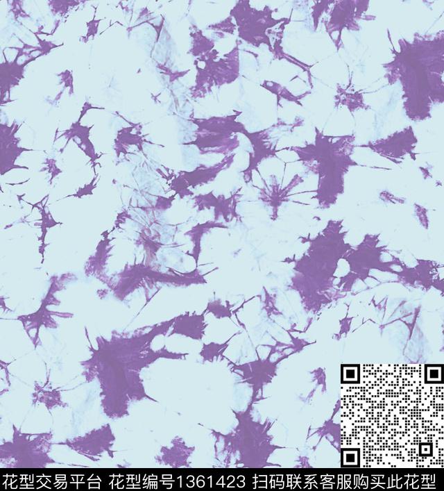 扎染华亿平台大牌风ROBERTOCAVALLI数码印花华亿平台下载（图片编号: 1361423） - 瓦栏（Walan）