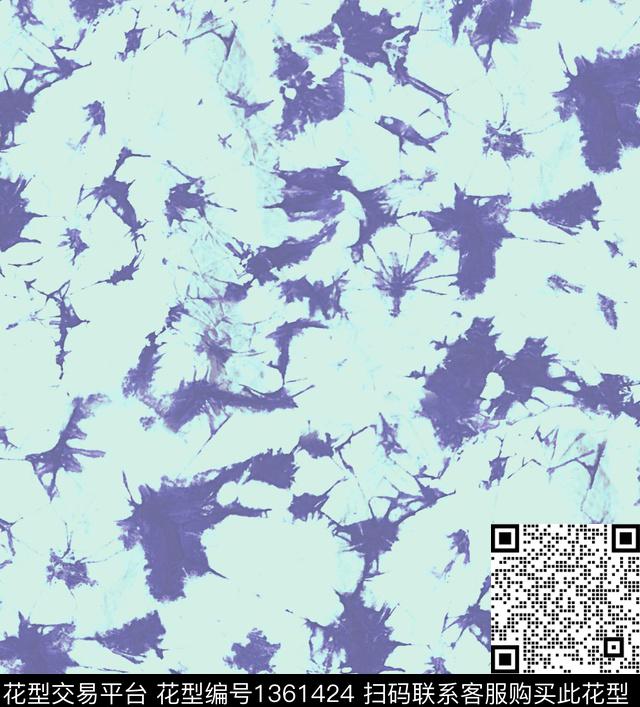 扎染华亿平台大牌风ROBERTOCAVALLI数码印花华亿平台下载（图片编号: 1361424） - 瓦栏（Walan）