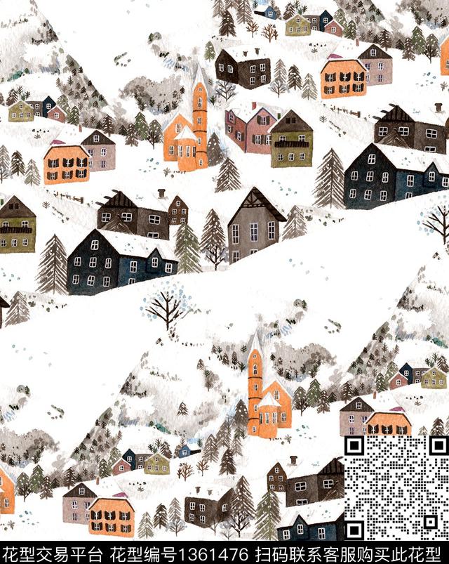 字母地图小碎花数码印花华亿平台下载（图片编号: 1361476） - 瓦栏（Walan）