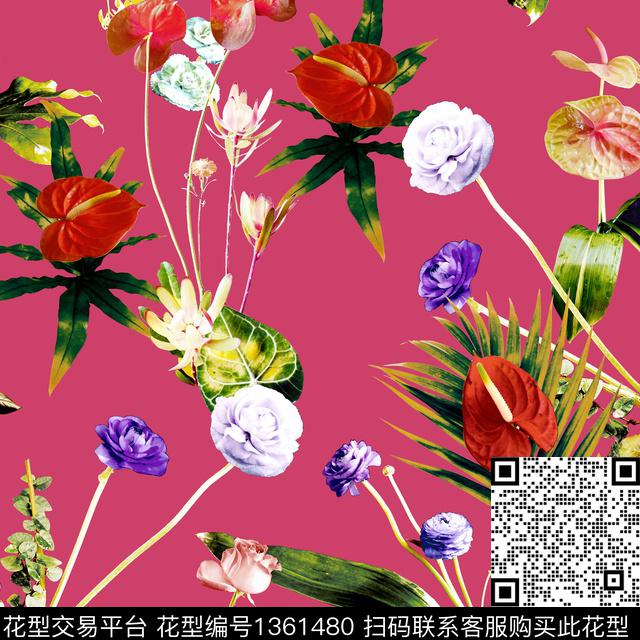 大牌走秀RICHARDQUINN百合数码印花华亿平台下载（图片编号: 1361480） - 瓦栏（Walan）