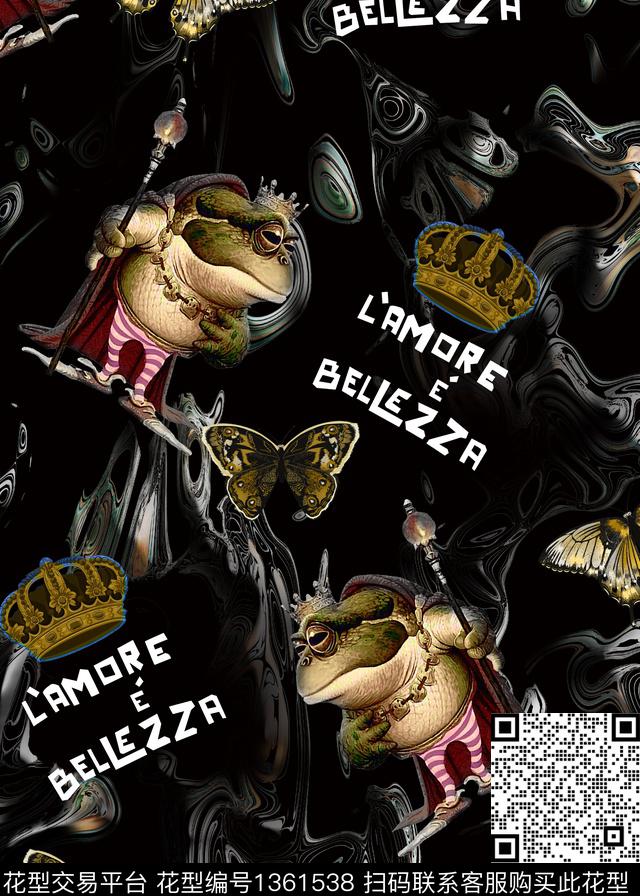 花卉蝴蝶字母蛤蟆数码印花华亿平台下载（图片编号: 1361538） - 瓦栏（Walan）