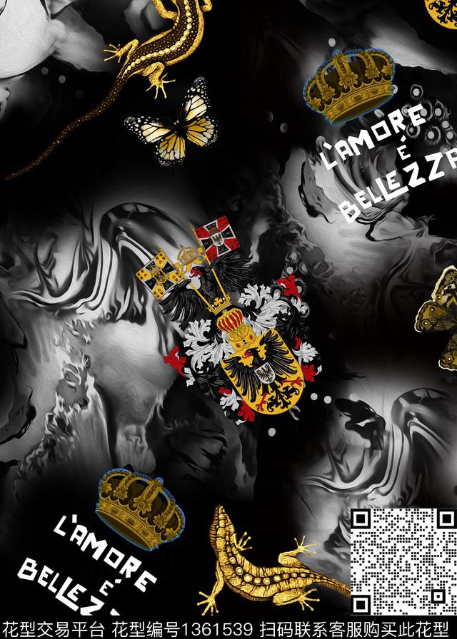 字母珠宝宝石壁虎数码印花华亿平台下载（图片编号: 1361539） - 瓦栏（Walan）