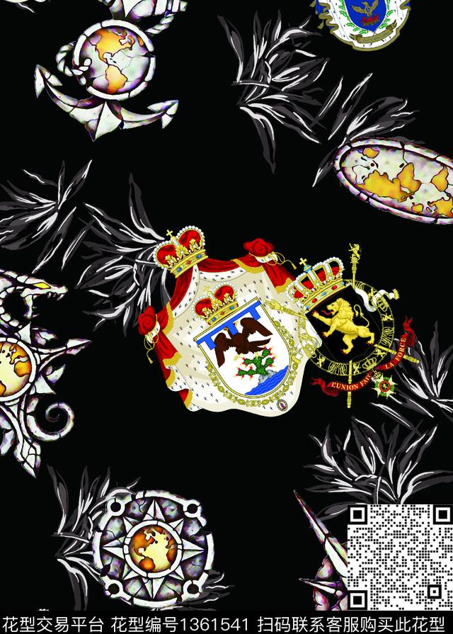 复古珠宝宝石绿植树叶数码印花华亿平台下载（图片编号: 1361541） - 瓦栏（Walan）