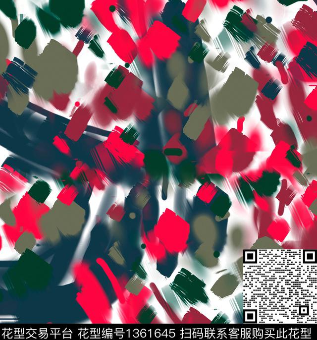 笔画抽象手绘流体画数码印花华亿平台下载（图片编号: 1361645） - 瓦栏（Walan）