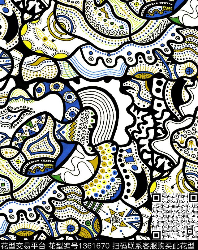 大牌走秀几何民族特色数码印花华亿平台下载（图片编号: 1361670） - 瓦栏（Walan）