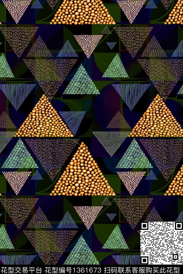 几何花卉抽象花卉大牌风数码印花华亿平台下载（图片编号: 1361673） - 瓦栏（Walan）