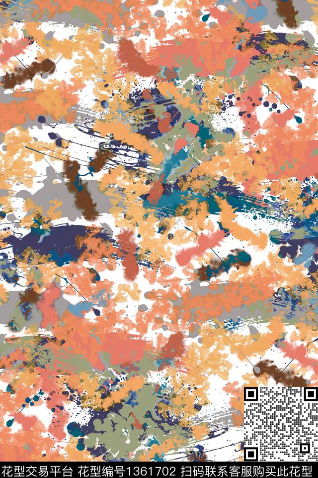 抽象男装户外家居服数码印花华亿平台下载（图片编号: 1361702） - 瓦栏（Walan）