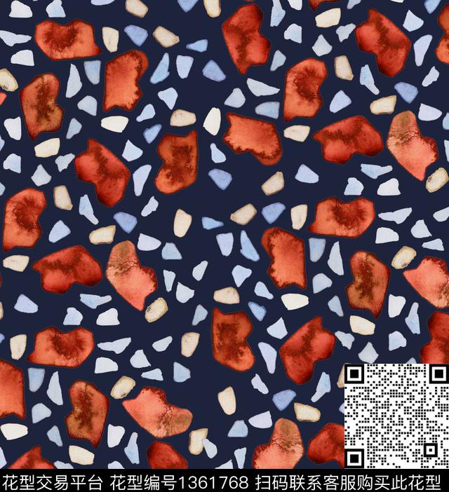 字母水彩小碎花数码印花华亿平台下载（图片编号: 1361768） - 瓦栏（Walan）