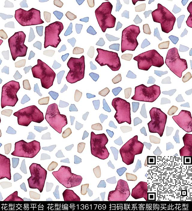 字母水彩小碎花数码印花华亿平台下载（图片编号: 1361769） - 瓦栏（Walan）