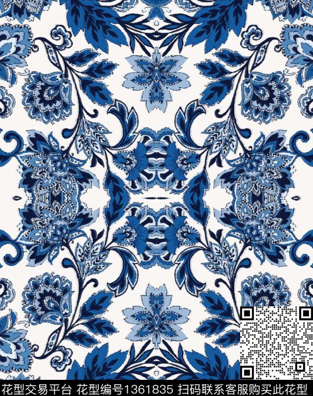 定位花佩斯利民族风传统印花华亿平台下载（图片编号: 1361835） - 瓦栏（Walan）