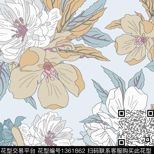 时尚插画文艺传统印花华亿平台下载（图片编号: 1361862） - 瓦栏（Walan）