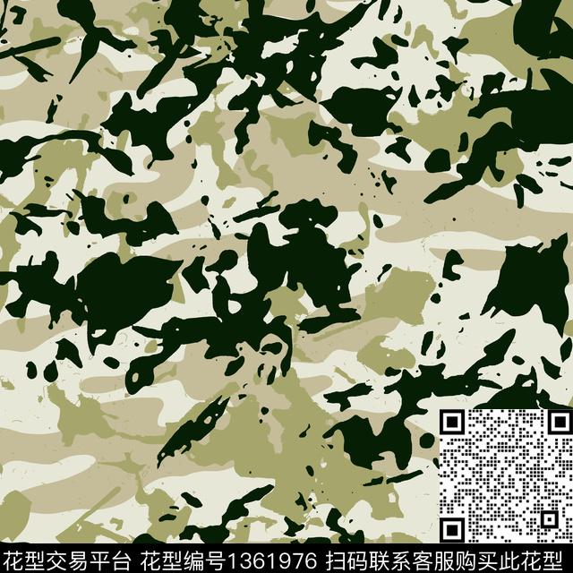 肌理迷彩原创传统印花华亿平台下载（图片编号: 1361976） - 瓦栏（Walan）