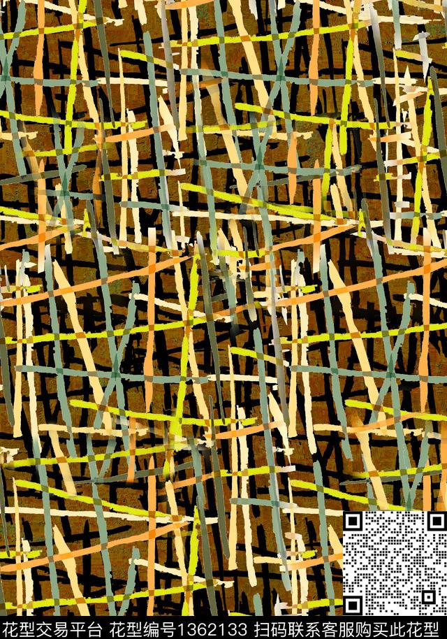 抽象条纹面料数码印花华亿平台下载（图片编号: 1362133） - 瓦栏（Walan）