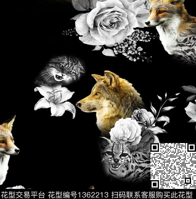 动物秋冬华亿平台数码印花华亿平台下载（图片编号: 1362213） - 瓦栏（Walan）