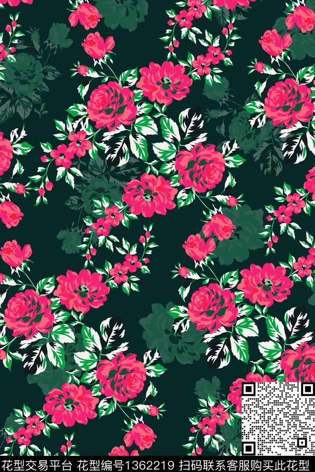 花卉花瓣春夏华亿平台数码印花华亿平台下载（图片编号: 1362219） - 瓦栏（Walan）