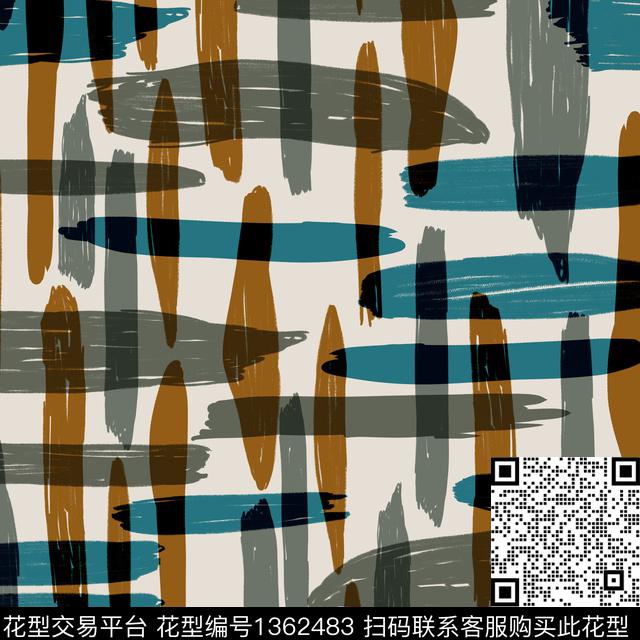 几何迷彩手绘传统印花华亿平台下载（图片编号: 1362483） - 瓦栏（Walan）