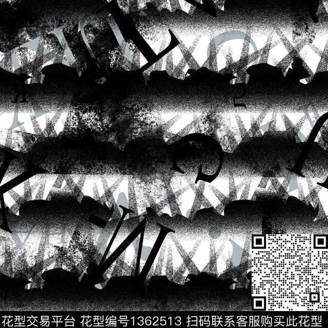 几何字母纸印花传统印花华亿平台下载（图片编号: 1362513） - 瓦栏（Walan）