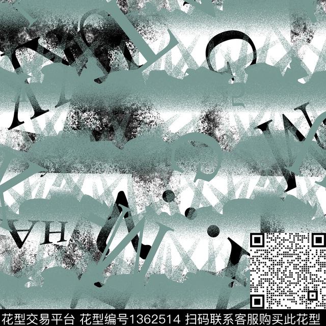 几何字母纸印花传统印花华亿平台下载（图片编号: 1362514） - 瓦栏（Walan）