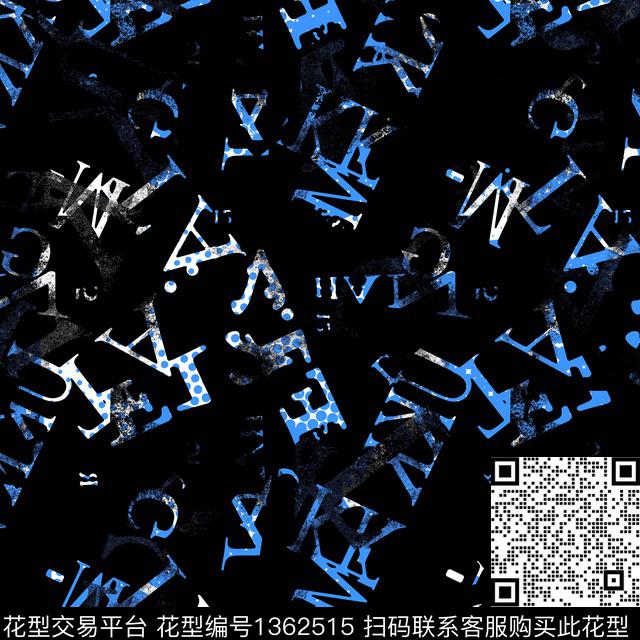 几何字母纸印花传统印花华亿平台下载（图片编号: 1362515） - 瓦栏（Walan）