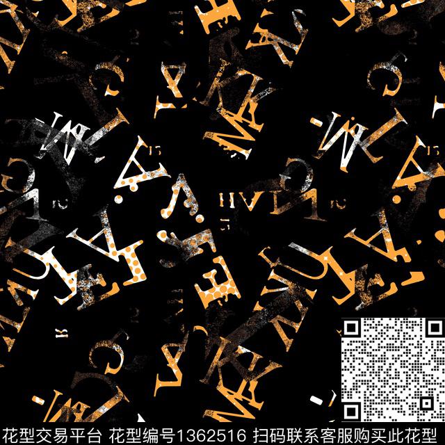 几何字母纸印花传统印花华亿平台下载（图片编号: 1362516） - 瓦栏（Walan）