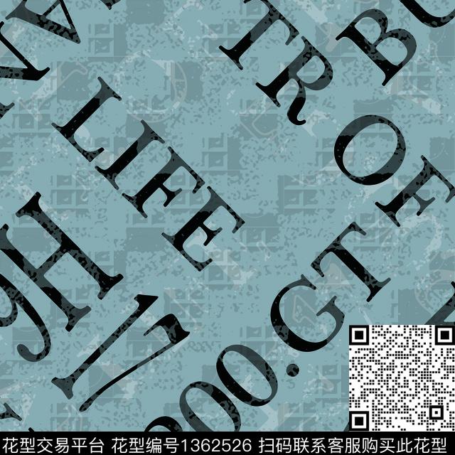 几何字母纸印花传统印花华亿平台下载（图片编号: 1362526） - 瓦栏（Walan）