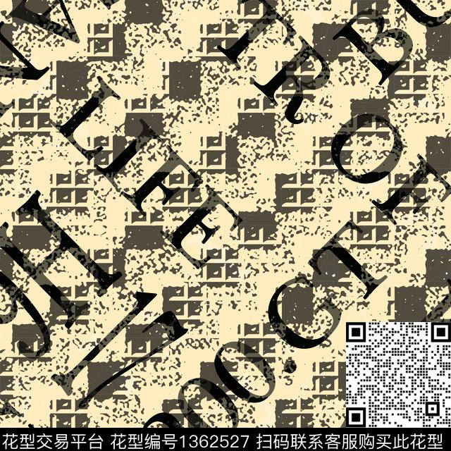 几何字母纸印花传统印花华亿平台下载（图片编号: 1362527） - 瓦栏（Walan）