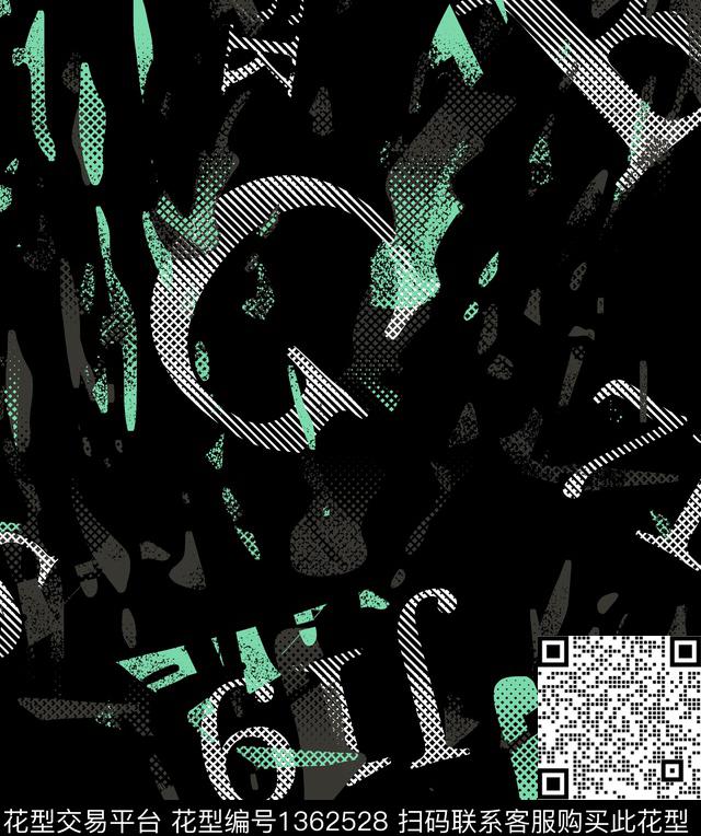 几何字母纸印花传统印花华亿平台下载（图片编号: 1362528） - 瓦栏（Walan）