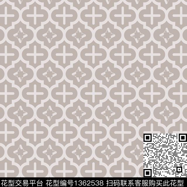 几何字母格子传统印花华亿平台下载（图片编号: 1362538） - 瓦栏（Walan）