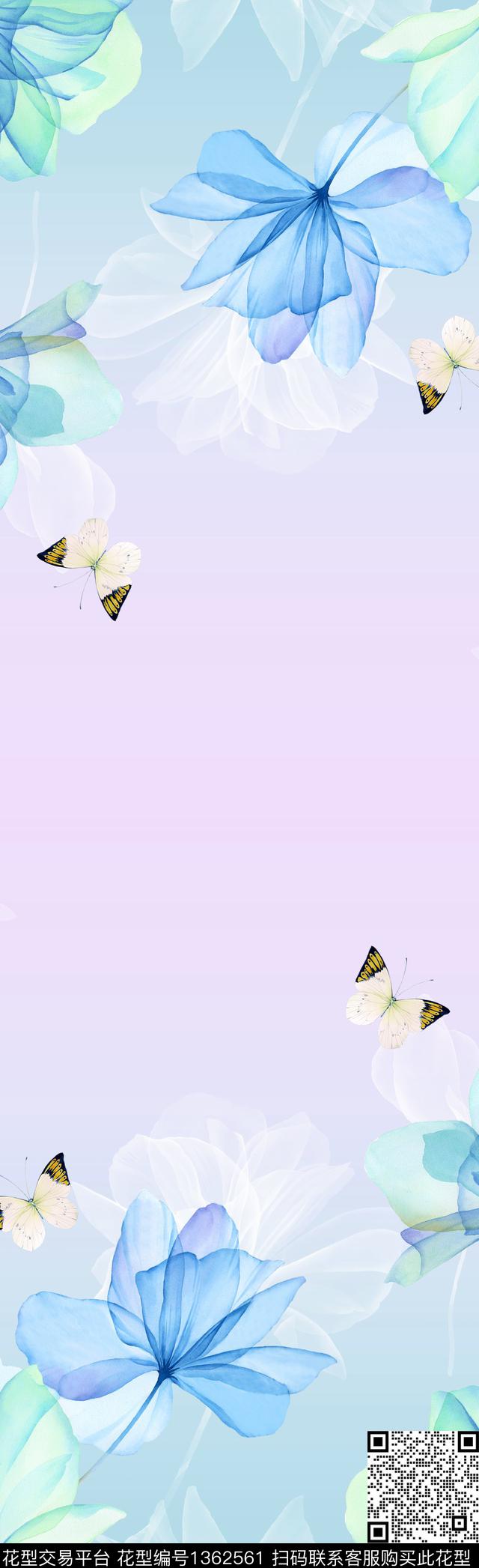 数码华亿平台手绘花卉水彩花卉数码印花华亿平台下载（图片编号: 1362561） - 瓦栏（Walan）