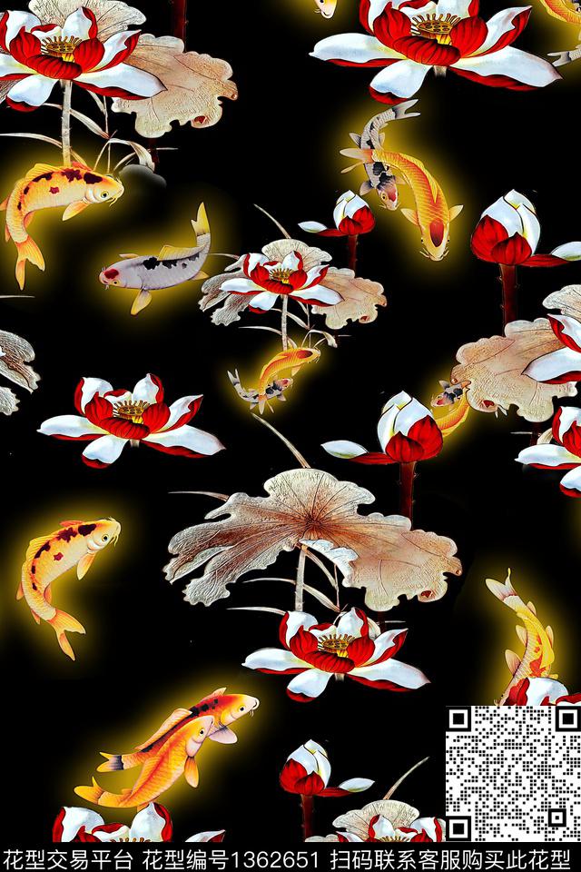 民族风花卉大牌风数码印花华亿平台下载（图片编号: 1362651） - 瓦栏（Walan）