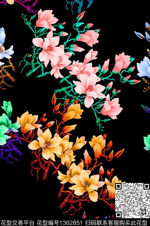 数码华亿平台花卉数码印花华亿平台下载（图片编号: 1362851） - 瓦栏（Walan）