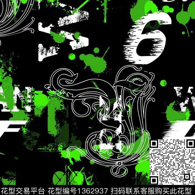 几何字母纸印花传统印花华亿平台下载（图片编号: 1362937） - 瓦栏（Walan）