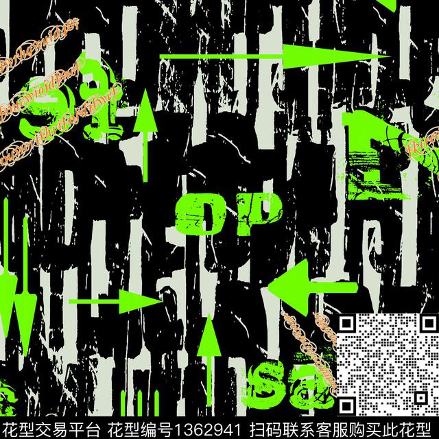 几何字母纸印花传统印花华亿平台下载（图片编号: 1362941） - 瓦栏（Walan）