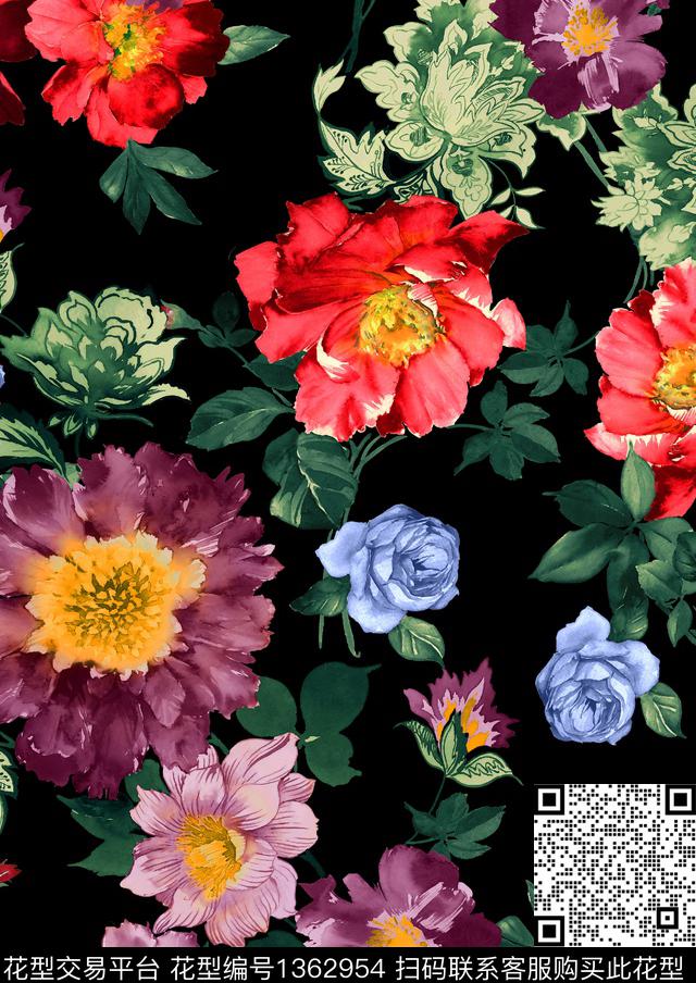 动物花卉深圳花卉数码印花华亿平台下载（图片编号: 1362954） - 瓦栏（Walan）