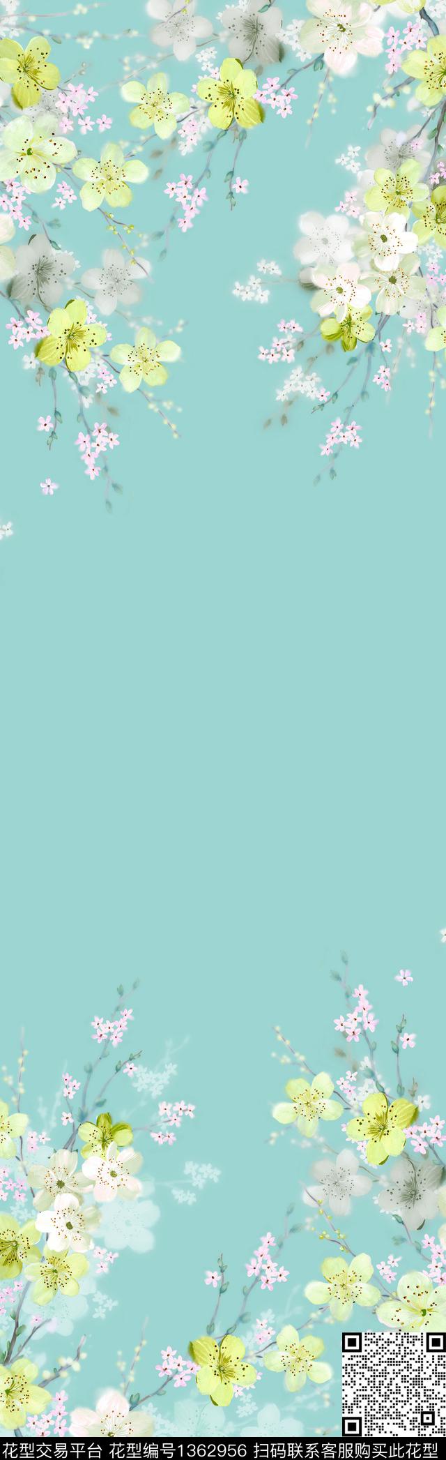 数码华亿平台花卉手绘花卉数码印花华亿平台下载（图片编号: 1362956） - 瓦栏（Walan）