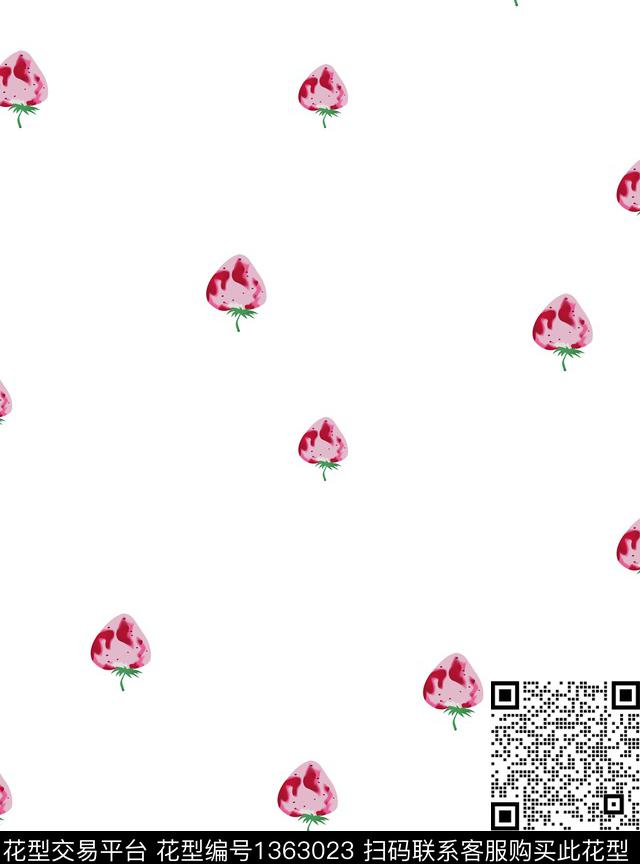 草莓小碎花传统印花华亿平台下载（图片编号: 1363023） - 瓦栏（Walan）