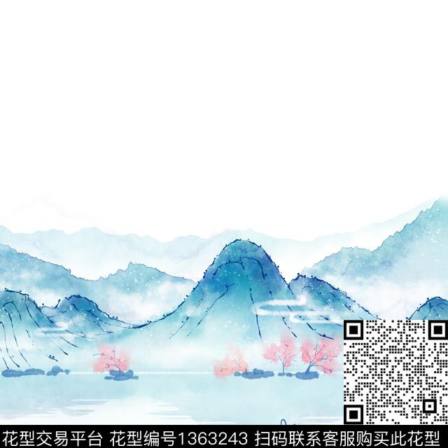 写意定位花大牌风数码印花华亿平台下载（图片编号: 1363243） - 瓦栏（Walan）