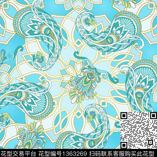 女装民族风花卉数码印花华亿平台下载（图片编号: 1363269） - 瓦栏（Walan）