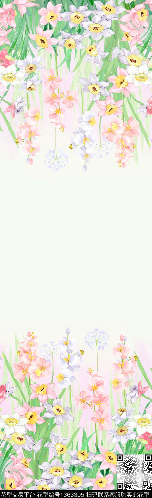 数码华亿平台花卉手绘花卉数码印花华亿平台下载（图片编号: 1363305） - 瓦栏（Walan）
