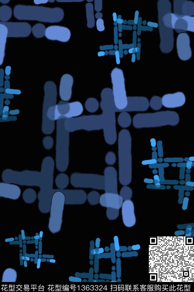 几何抽象男装休闲花卉传统印花华亿平台下载（图片编号: 1363324） - 瓦栏（Walan）