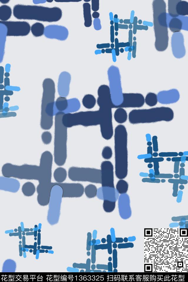 几何抽象男装休闲花卉传统印花华亿平台下载（图片编号: 1363325） - 瓦栏（Walan）