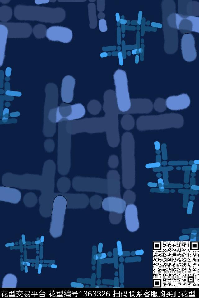 几何抽象男装休闲花卉传统印花华亿平台下载（图片编号: 1363326） - 瓦栏（Walan）