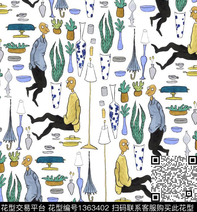 动物樱花小碎花数码印花华亿平台下载（图片编号: 1363402） - 瓦栏（Walan）