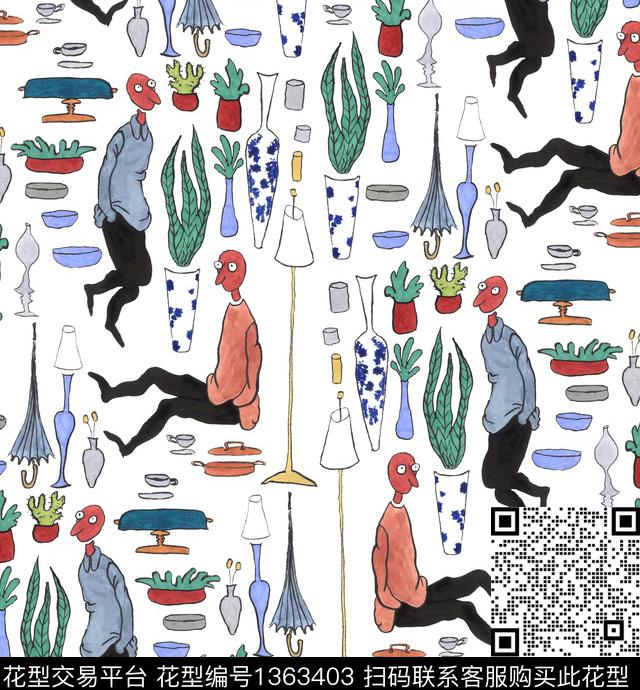 动物樱花小碎花数码印花华亿平台下载（图片编号: 1363403） - 瓦栏（Walan）